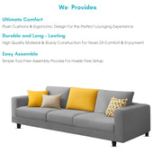 Minta 3 Seater Sofa Set for Living Room (Grey Colour Fabric) Premium Fabric Sofa