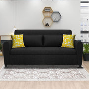 Garnet 3 Seater Sofa Set for Living Room (Black) Premium Fabric