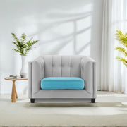 Sinclair 1 Seater Sofa Set for Living Room (Blue Colour) Premium Fabric Sofa
