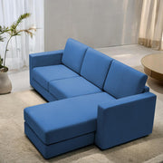 Casaliving Stoiny LHS 4 Seater L Shape Sofa Set for Living Room (Black Fabric) Premium Fabric Sofa