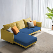 Casaliving Stanly LHS 4 Seater L Shape Sofa Set for Living Room (Blue Fabric) Premium Fabric Sofa