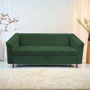 Casaliving Doraldo 3 Seater Sofa Cum Bed for Living Room (Cream Fabric) Premium Fabric Sofa