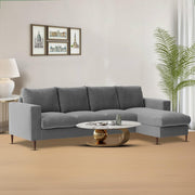 Charmi RHS 6 Seater L Shape Sofa Set for Living Room (Dark Grey Fabric) Premium Fabric Sofa