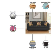 Lifestyle 3 Seater Sofa for Living Room (Black Colour Fabric)