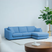 Cortina RHS 4 Seater L Shape Sofa Set for Living Room (Turquise Fabric) Premium Fabric Sofa