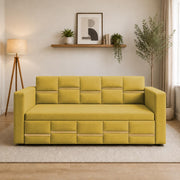 Casaliving Mordo 3 Seater Sofa Cum Bed for Living Room (Black Fabric) Premium Fabric Sofa Set