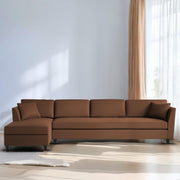 Casaliving Marvin LHS 4 Seater L Shape Sofa Set for Living Room (Black Fabric) Premium Fabric Sofa