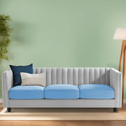 Martine 3 Seater Sofa Set for Living Room (Turquise Grey Fabric) | Premium Fabric Sofa