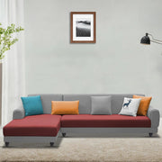 Casaliving Kaven LHS 4 Seater L Shape Sofa Set for Living Room (Black Fabric)