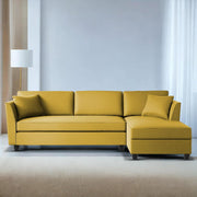 Casaliving Marvin LHS 4 Seater L Shape Sofa Set for Living Room (Black Fabric) Premium Fabric Sofa