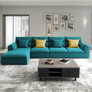 Delton LHS 6 Seater L Shape Sofa Set for Living Room (Pine) Premium Fabric