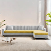 Garcia LHS 6 Seater L Shape Sofa Set for Living Room (Black Grey - Colour) Premium Fabric Sofa Set