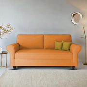 Casaliving Nelson 2 Seater Sofa Set for Living Room (Colour - Cream Brown) Premium Fabric Sofa