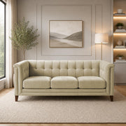 Casaliving Fento 3 Seater Sofa Set for Living Room, 3 Seater (Black) Colour Premium Velvet Fabric Sofa