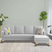 Casaliving Mandis LHS 4 Seater L Shape Sofa Set for Living Room (Black Fabric) Premium Fabric Sofa