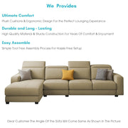 Orion LHS 6 Seater L Shape Sofa Set for Living Room (Cream Colour) Premium Fabric Sofa