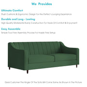Mobius 3 Seater Sofa Set for Living Room (Green Colour Sofa) Premium Fabric Sofa for Living Room
