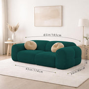 Vetras Modern Velvet Bubble Cloud Sofa, Tufted Design Upholstered 2 Seater Sofa Set for Living Room, (Black Colour) Premium Velvet Fabric Sofa