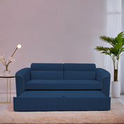 Torrato 3 Seater Sofa Cum Bed for Living Room (Blue Colour Fabric) Premium Fabric Sofa