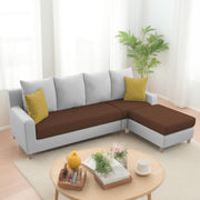 Jester 4 Seater Sofa Set with Center Table for Living Room (Brown Grey Colour) Premium Fabric Sofa