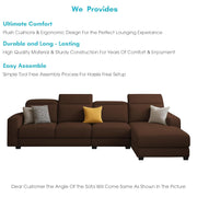 Orion RHS 6 Seater L Shape Sofa Set for Living Room (Brown Colour) Premium Fabric Sofa