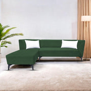 Casaliving Cassidy LHS 6 Seater L Shape Sofa Set for Living Room (Black Colour) Premium Fabric Sofa