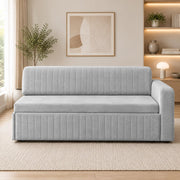 Casaliving Rion 6 Seater L Shape Corner Sofa Cum Bed for Living Room (Black Fabric) Premium Fabric Sofa Cum Bed
