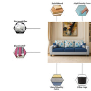 Rolando 3 Seater Sofa Set for Living Room (Blue Grey Colour) Premium Fabric Sofa Set