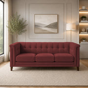 Casaliving Fento 3 Seater Sofa Set for Living Room, 3 Seater (Black) Colour Premium Velvet Fabric Sofa