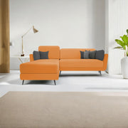 Arlond LHS 4 Seater L Shape Sofa Set for Living Room (Orange Fabric) Premium Fabric Sofa