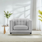 Sinclair 1 Seater Sofa Set for Living Room (Blue Colour) Premium Fabric Sofa