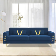 Ivary 3 Seater Sofa Set for Living Room (Black Colour) Premium Fabric Sofa