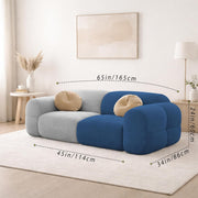 Vetras Modern Velvet Bubble Cloud Sofa, Tufted Design Upholstered 2 Seater Sofa Set for Living Room, (Black Colour) Premium Velvet Fabric Sofa