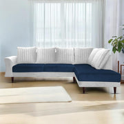 Casaliving Bradley LHS 4 Seater L Shape Sofa Set for Living Room (Black Grey Fabric) Premium Fabric Sofa