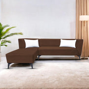 Casaliving Cassidy LHS 6 Seater L Shape Sofa Set for Living Room (Black Colour) Premium Fabric Sofa