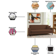 Premium Valkyrie 3 Seater Sofa Set 3 Seater Modern Sofa Set for Living Room (Brown Color Fabric)