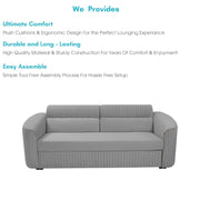 Torrato 3 Seater Sofa Cum Bed for Living Room (Grey Colour Fabric) Premium Fabric Sofa