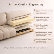 Casaliving Ajax Modern Velvet Sofa, Tufted Design Upholstered 3 Seater Sofa Set for Living Room, (Black Colour) Premium Velvet Fabric Sofa