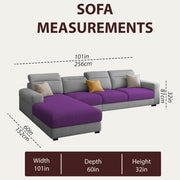 Orion LHS 6 Seater L Shape Sofa Set for Living Room (Purple Grey Colour) Premium Fabric Sofa