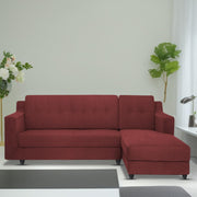 Fracher RHS 4 Seater L Shape Sofa Set for Living Room (Maroon Fabric) Premium Fabric Sofa
