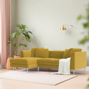 Vesco LHS 4 Seater L Shape Sofa Set for Living Room (Yellow) Premium Fabric Sofa