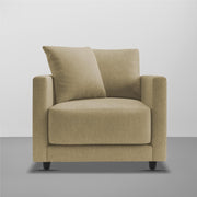 Dominic 1 Seater Sofa Set for Living Room (Black Grey Fabric) Premium Fabric Sofa