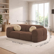 Vetras Modern Velvet Bubble Cloud Sofa, Tufted Design Upholstered 3+2 Seater Sofa Set for Living Room, (Brown Colour) Premium Velvet Fabric Sofa