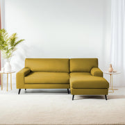 Casaliving Amelia RHS 6 Seater L Shape Sofa Set for Living Room (Black Fabric) Premium Fabric Sofa