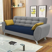 Leadown 3 Seater Sofa for Living Room (Blue Grey) Premium Fabric Sofa