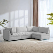 Lenser L Shaped Sofa Set for Living Room (Grey Fabric) Premium Fabric Sofa Set