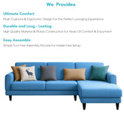 Aria RHS 4 Seater L Shape Sofa Set for Living Room (Turquise) Premium Fabric Sofa Set