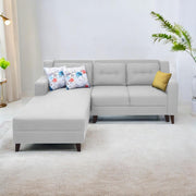 Lifestyle 4 Seater LHS L Shape Sofa Set for Living Room - (Grey Fabric) Premium Fabric Sofa Set
