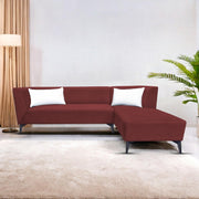 Casaliving Cassidy LHS 6 Seater L Shape Sofa Set for Living Room (Black Colour) Premium Fabric Sofa