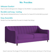 Mobius 3 Seater Sofa Set for Living Room (Purple Colour Sofa) Premium Fabric Sofa for Living Room